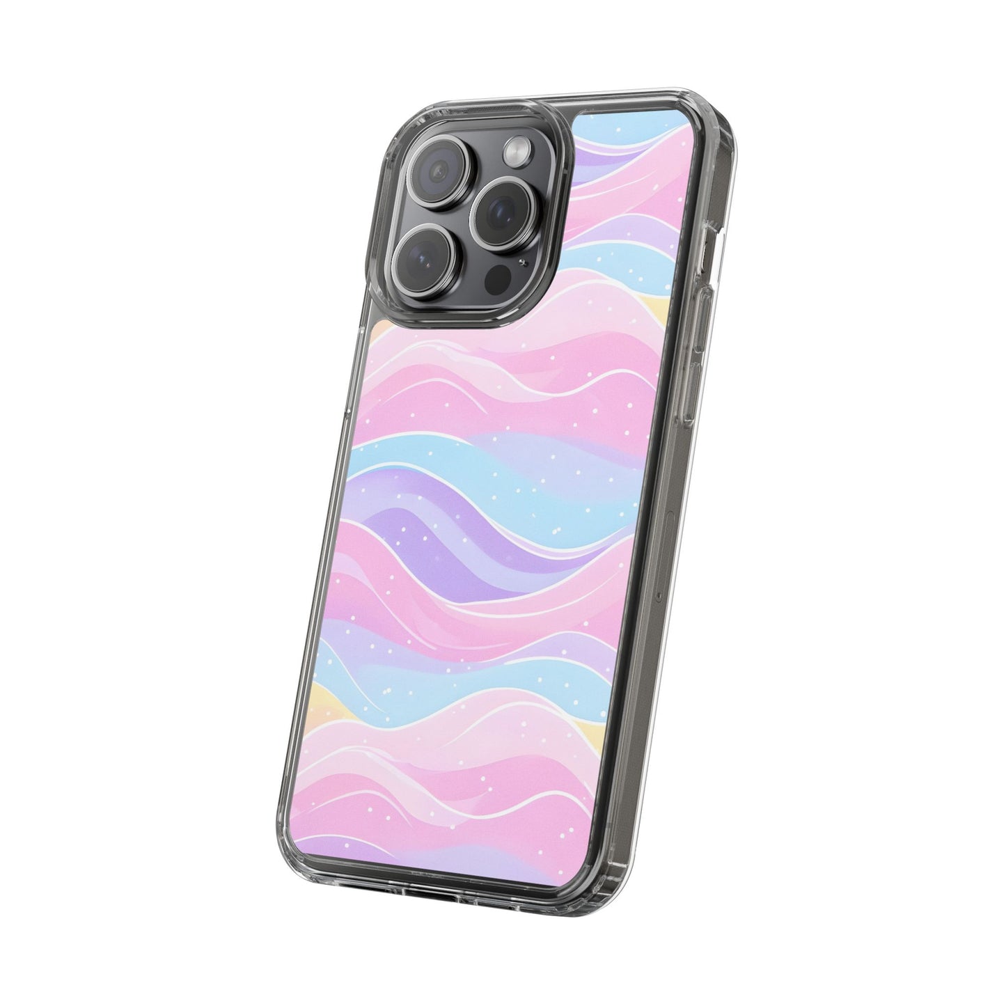 Pastel Wave Clear Phone Case - Stylish Protection for Your Device
