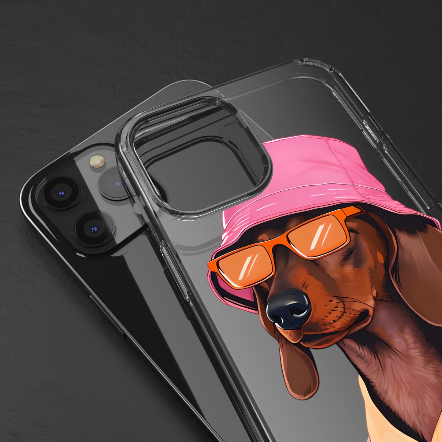 Cool Dachshund Clear Phone Case - Stylish Dog Design for Pet Lovers