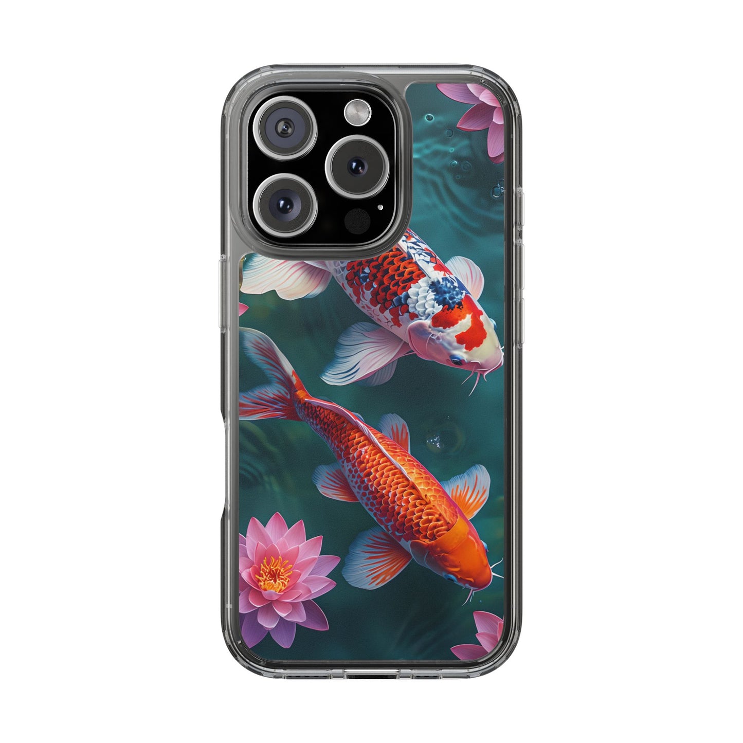 Koi Fish Clear Phone Case - Stylish Transparent Protector for Nature Lovers
