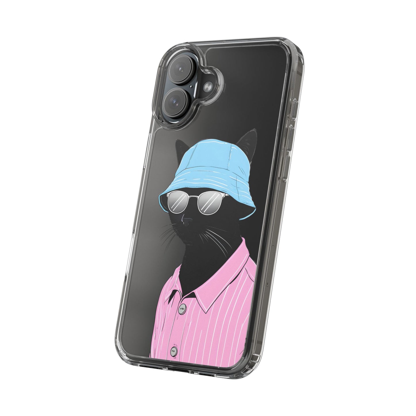 Cool Cat Phone Case with Sunglasses & Hat Design