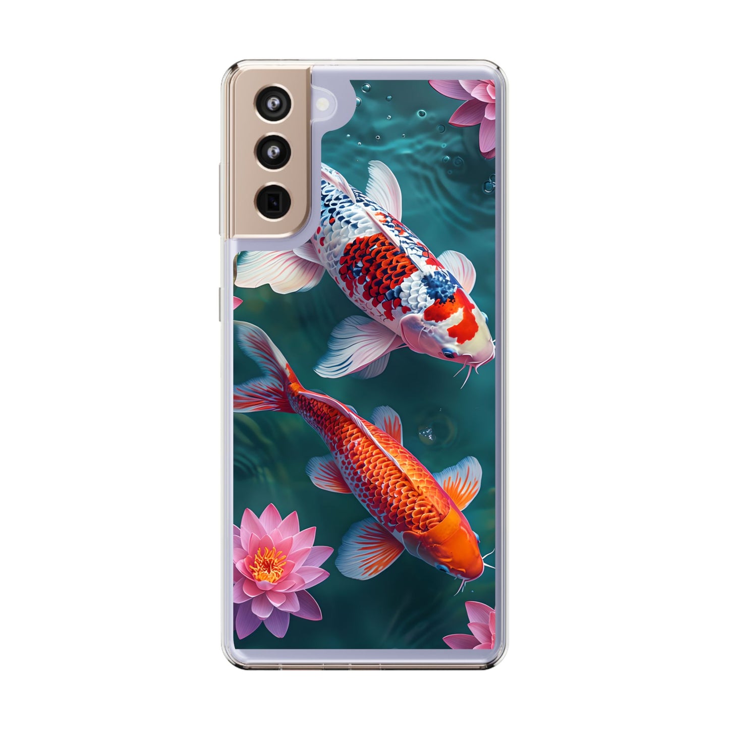 Koi Fish Clear Phone Case - Stylish Transparent Protector for Nature Lovers