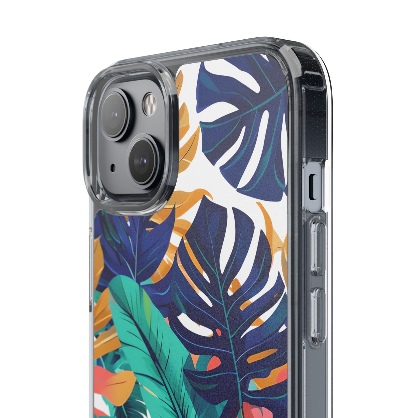 Tropical Leaf Clear Phone Case - Stylish & Protective for Nature Lovers