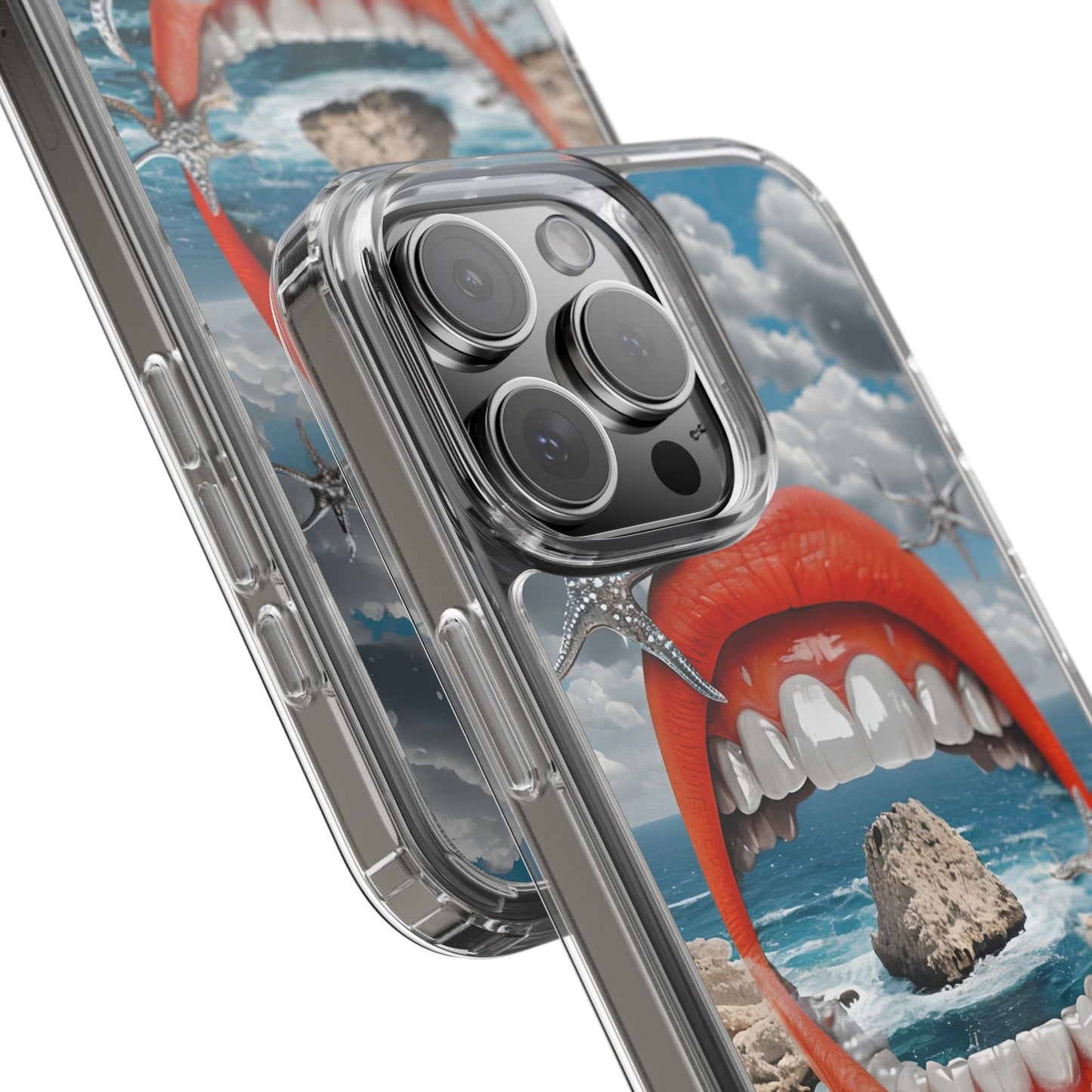 Ocean View Mouth Clear Phone Case - Beachy Vibe Design
