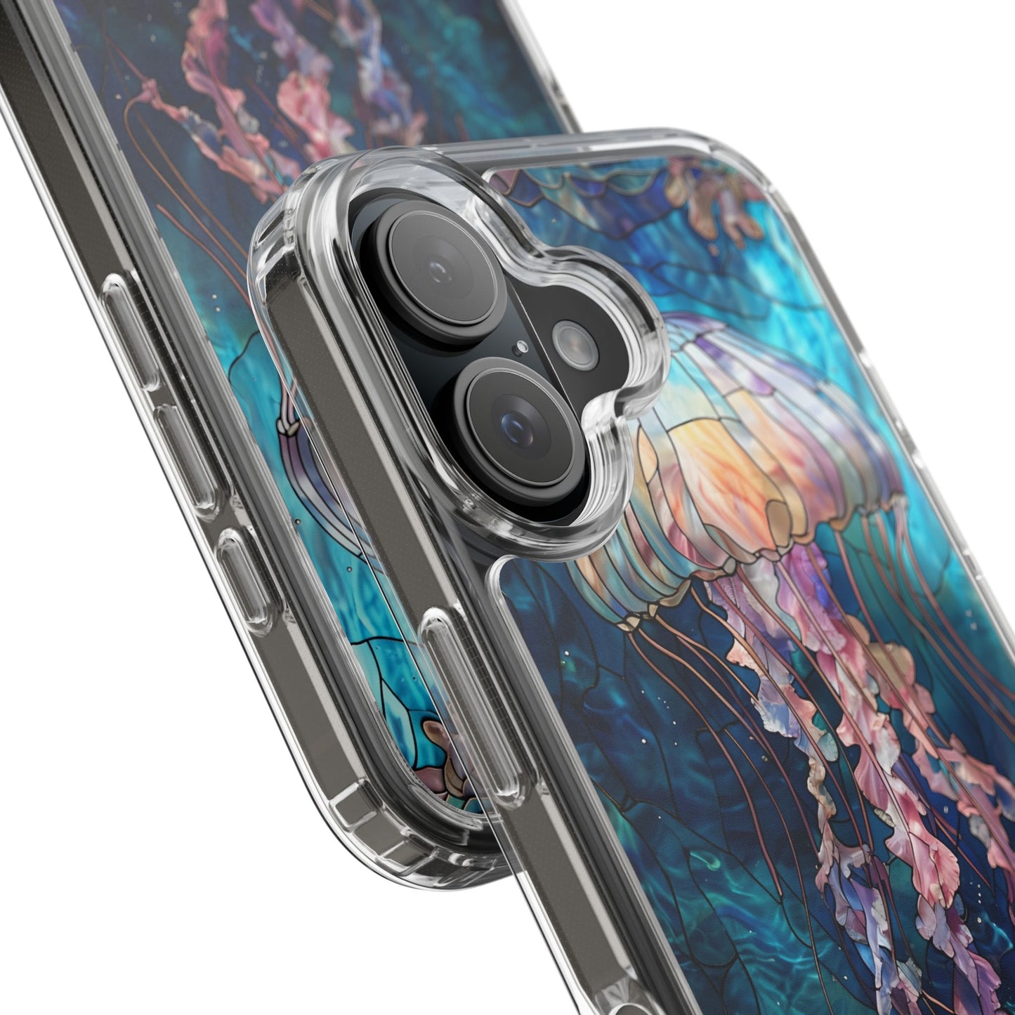 Ocean Jellyfish Clear Phone Case - Vibrant Marine Design for iPhone