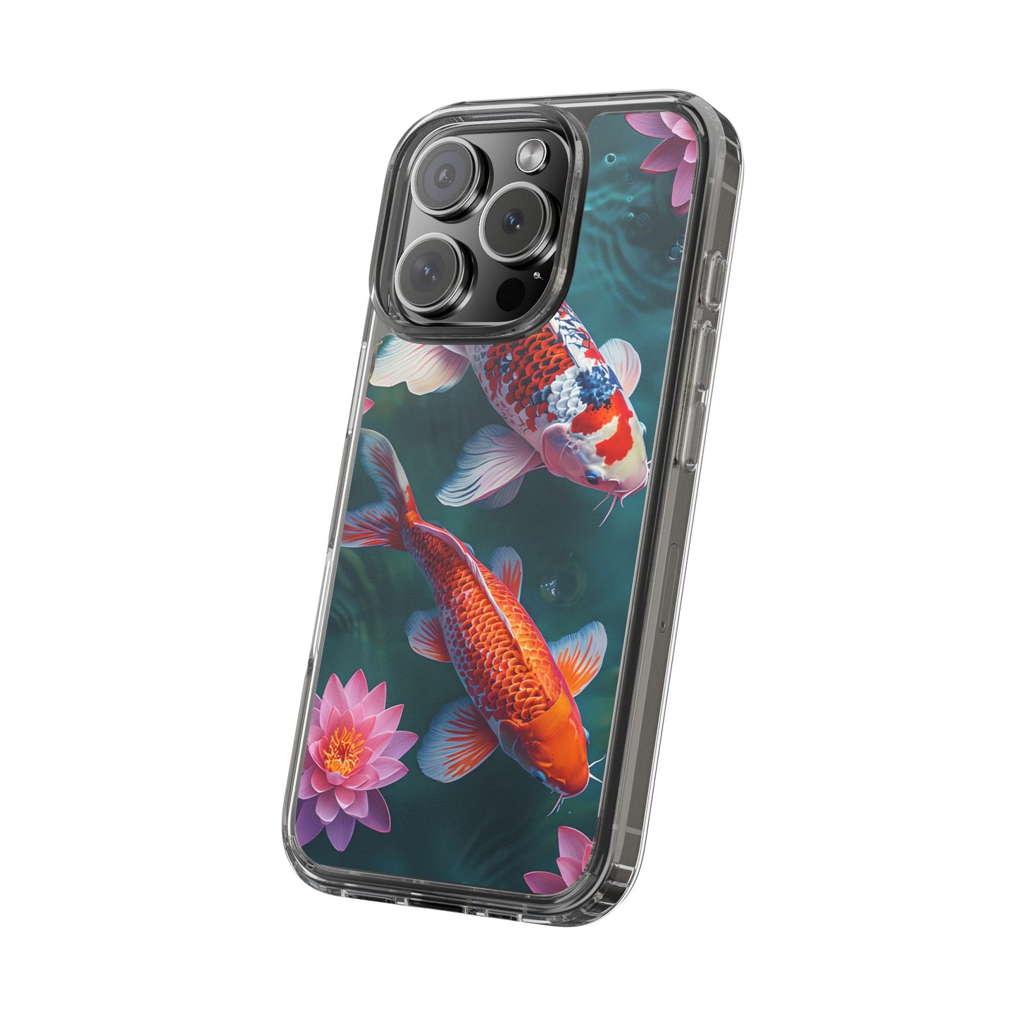 Koi Fish Clear Phone Case - Stylish Transparent Protector for Nature Lovers