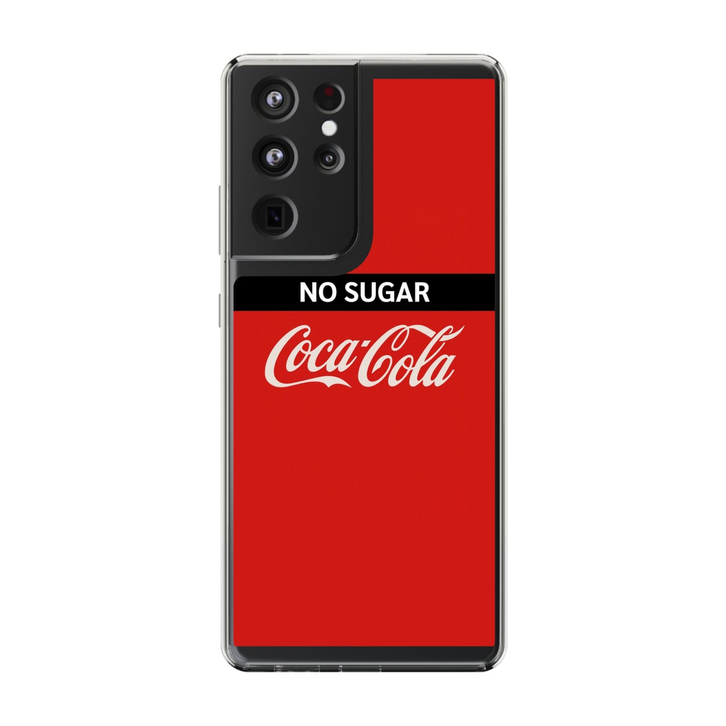 Coca-Cola No Sugar Clear Phone Case - Stylish and Trendy Accessory