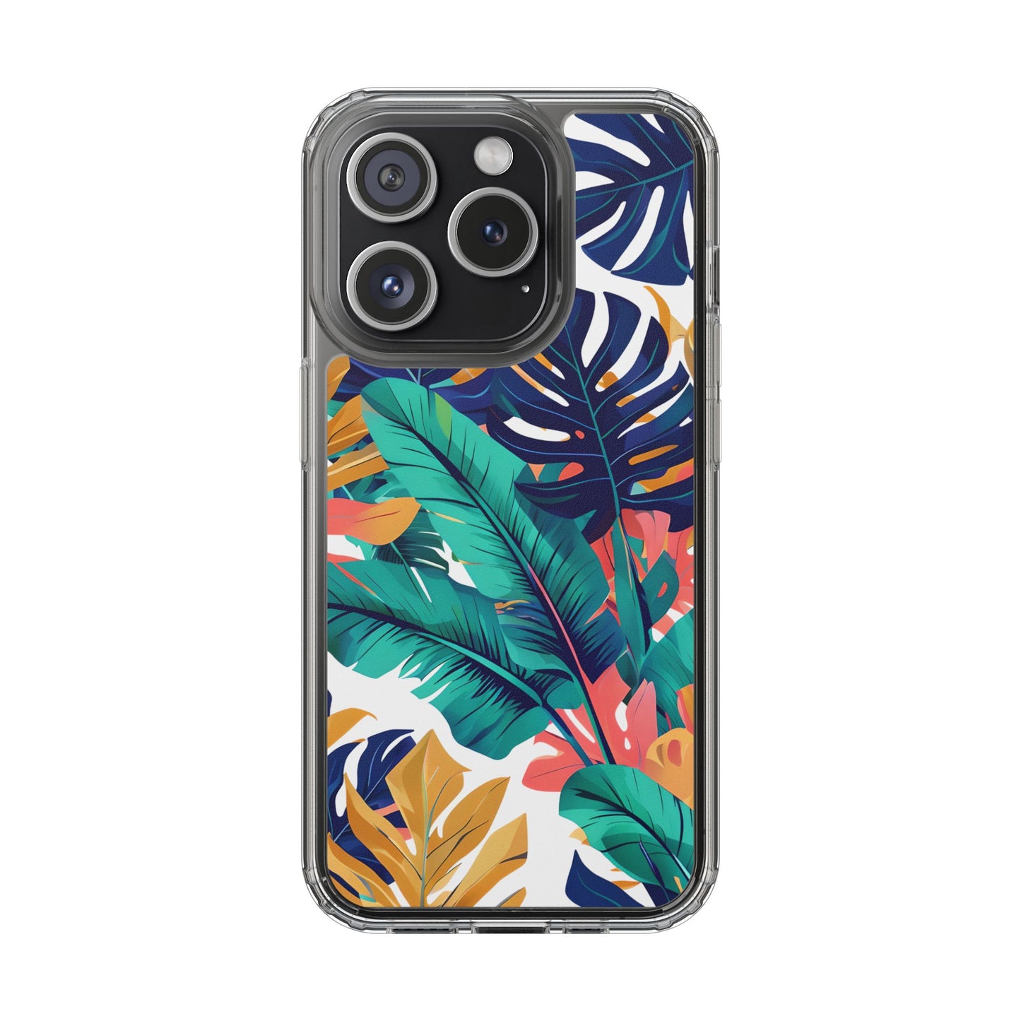 Tropical Leaf Clear Phone Case - Stylish & Protective for Nature Lovers