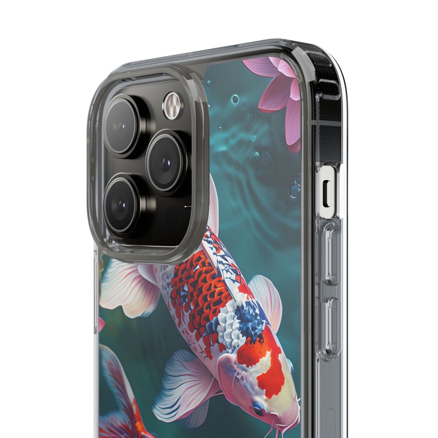 Koi Fish Clear Phone Case - Stylish Transparent Protector for Nature Lovers
