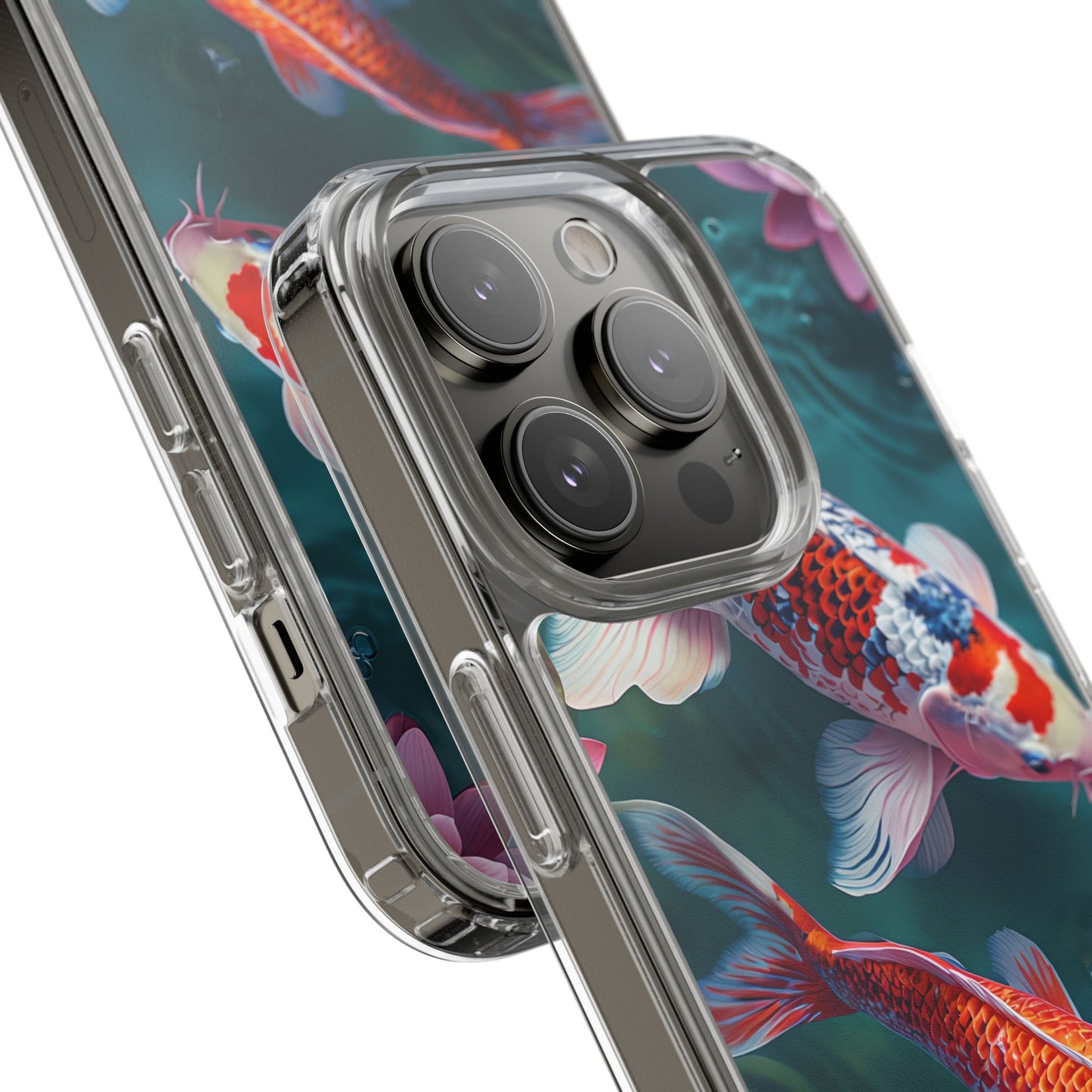 Koi Fish Clear Phone Case - Stylish Transparent Protector for Nature Lovers
