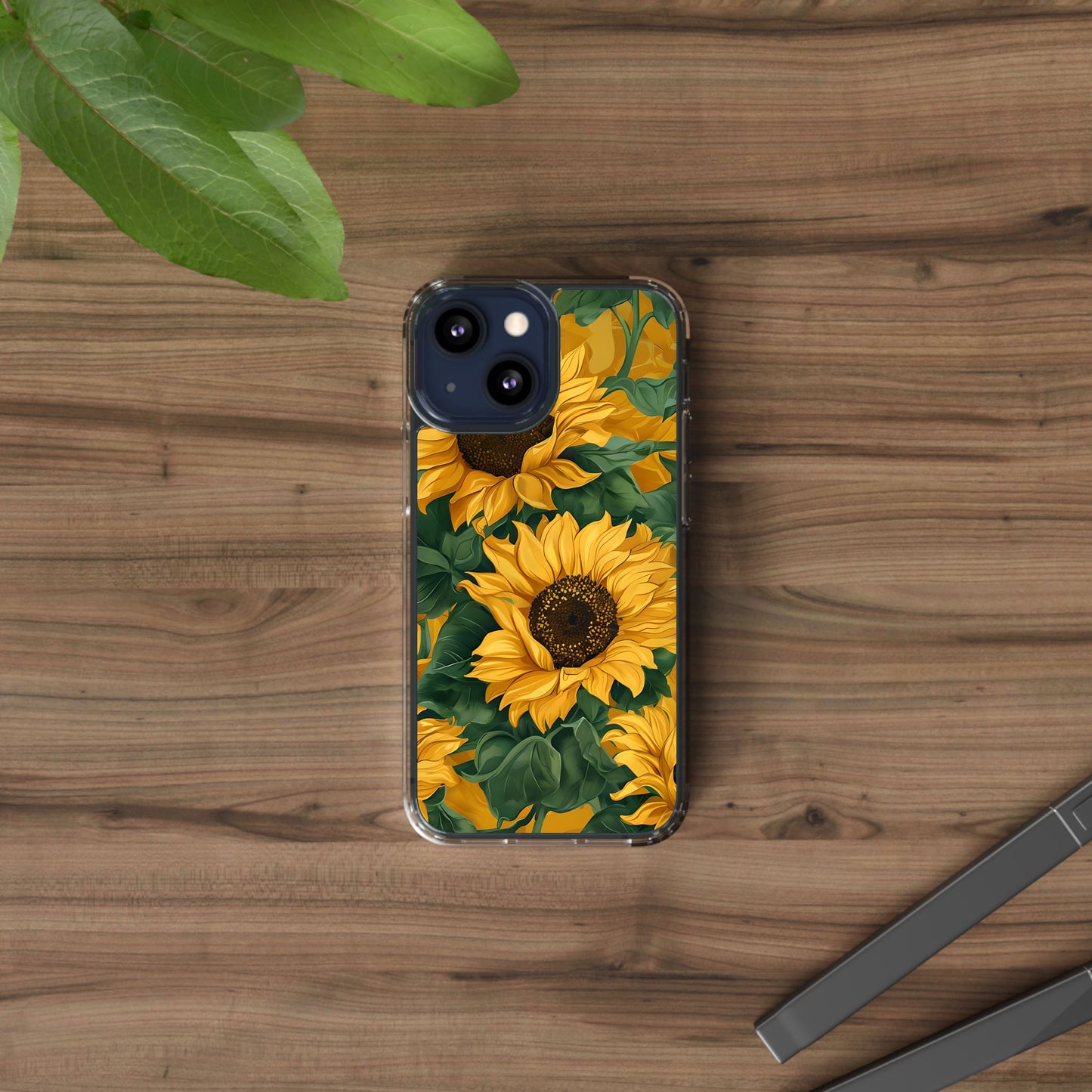 Sunflower Clear Phone Case – Stylish Floral Protective Cover