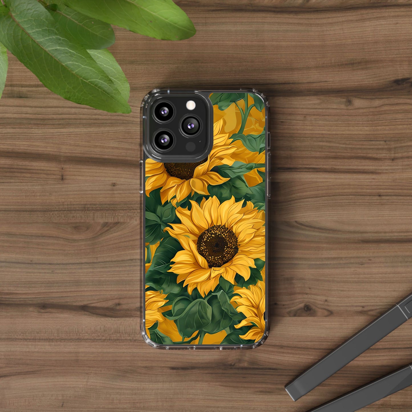 Sunflower Clear Phone Case – Stylish Floral Protective Cover