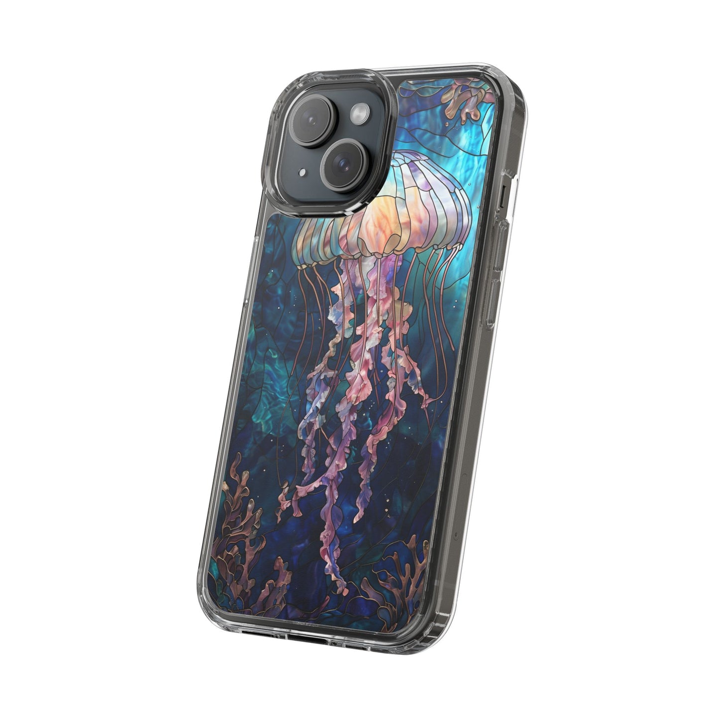 Ocean Jellyfish Clear Phone Case - Vibrant Marine Design for iPhone