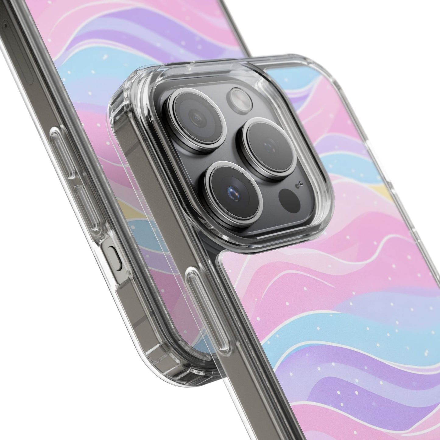 Pastel Wave Clear Phone Case - Stylish Protection for Your Device