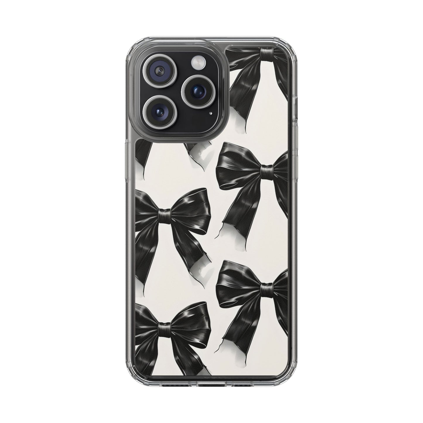 Elegant Bow Clear Phone Case - Stylish & Protective