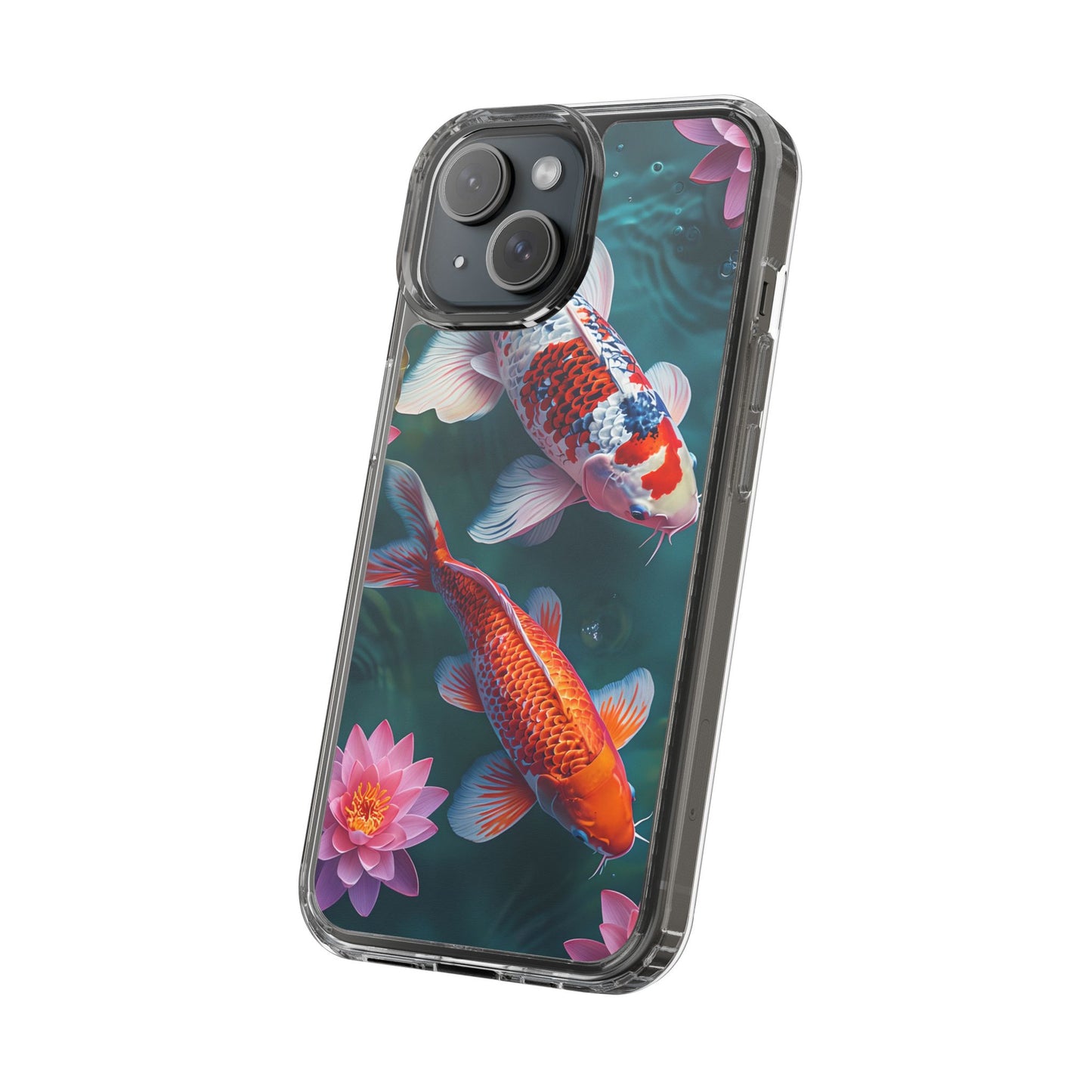 Koi Fish Clear Phone Case - Stylish Transparent Protector for Nature Lovers