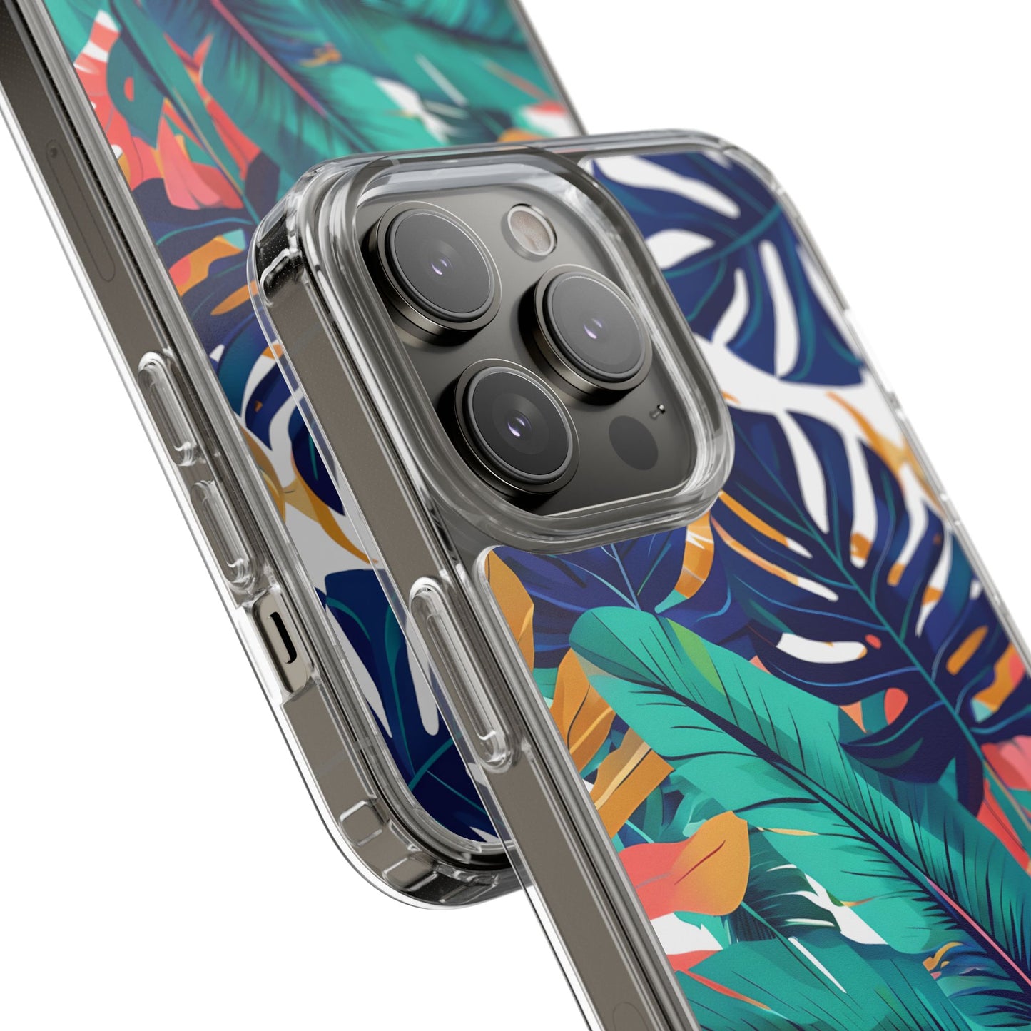 Tropical Leaf Clear Phone Case - Stylish & Protective for Nature Lovers