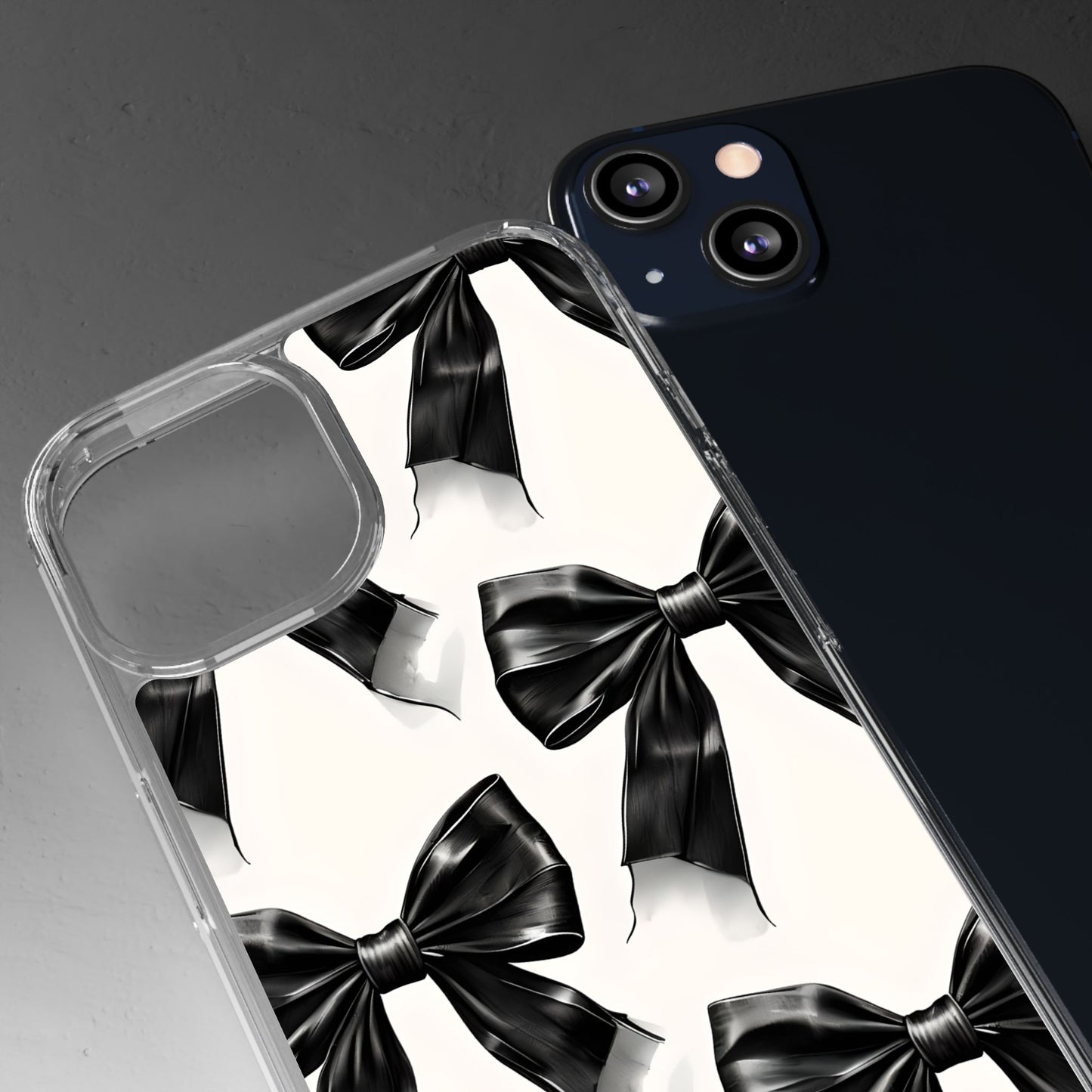 Elegant Bow Clear Phone Case - Stylish & Protective