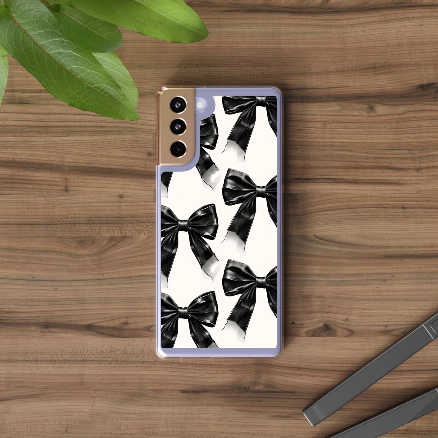 Elegant Bow Clear Phone Case - Stylish & Protective
