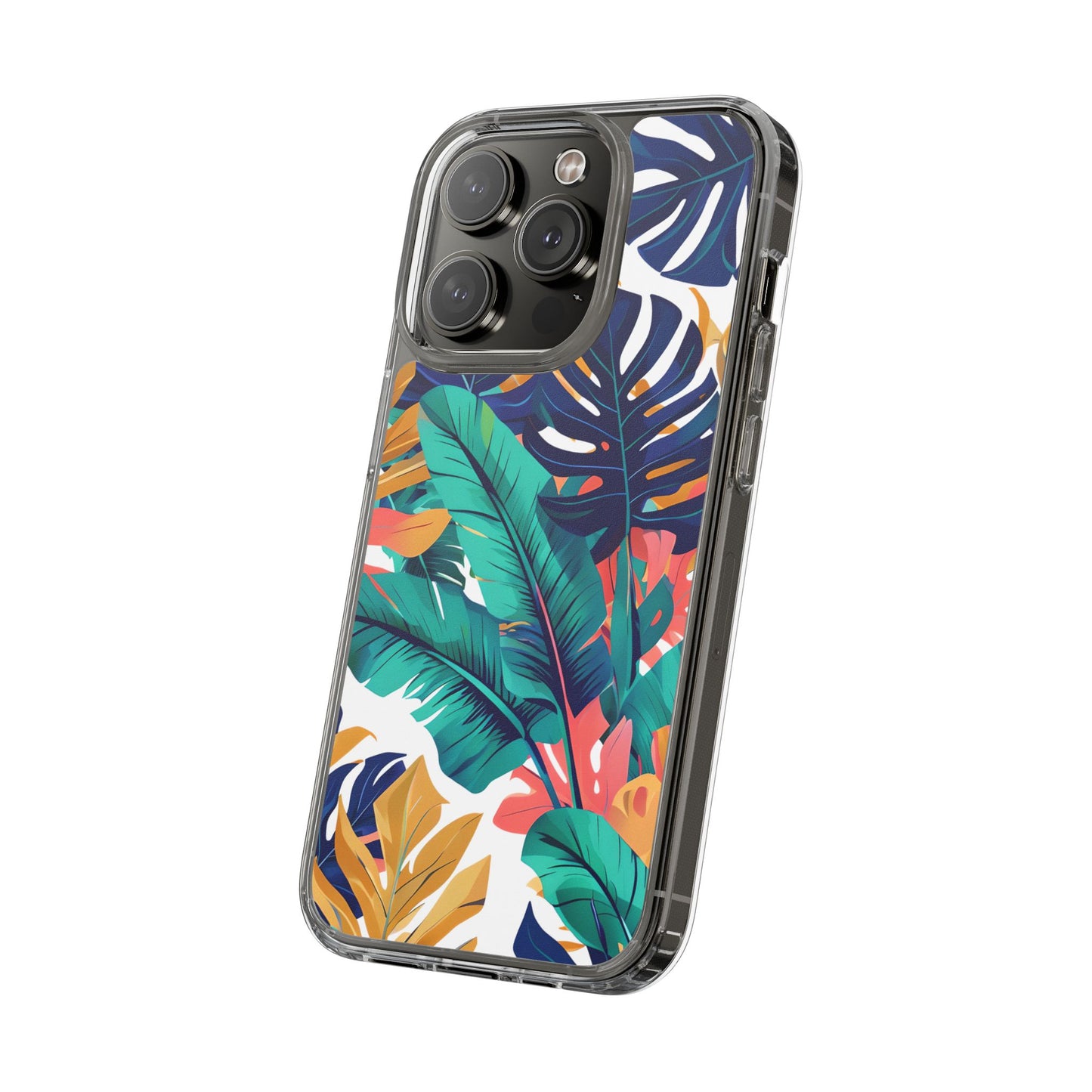 Tropical Leaf Clear Phone Case - Stylish & Protective for Nature Lovers