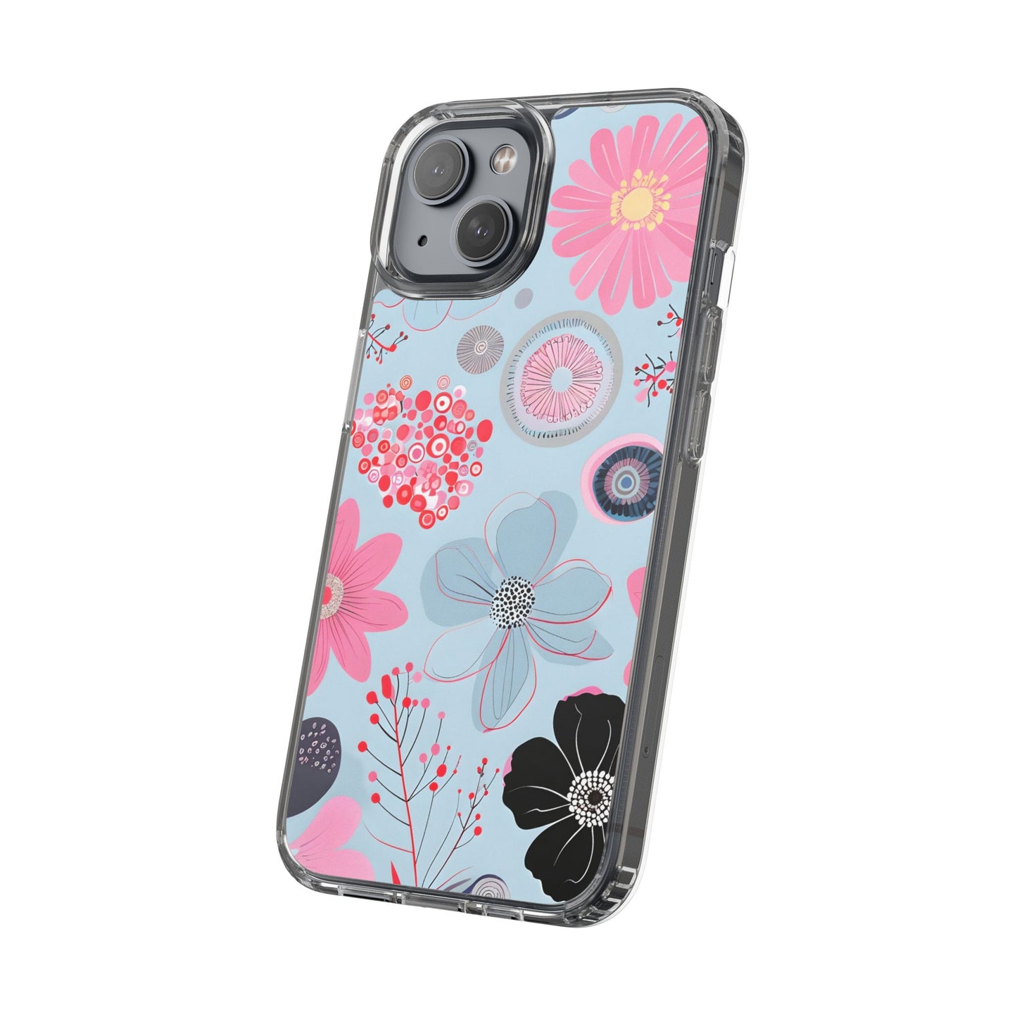 Floral Clear Phone Case - Bright & Colorful Design for Flower Lovers