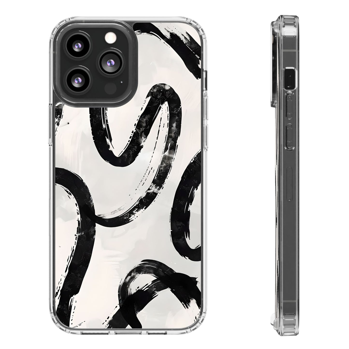 Modern Abstract Clear Phone Case, Trendy Cellphone Protector, Minimalist Style, Gift for Him or Her, Unique Phone Cover