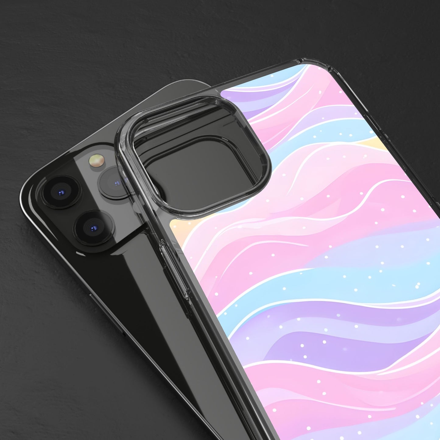 Pastel Wave Clear Phone Case - Stylish Protection for Your Device