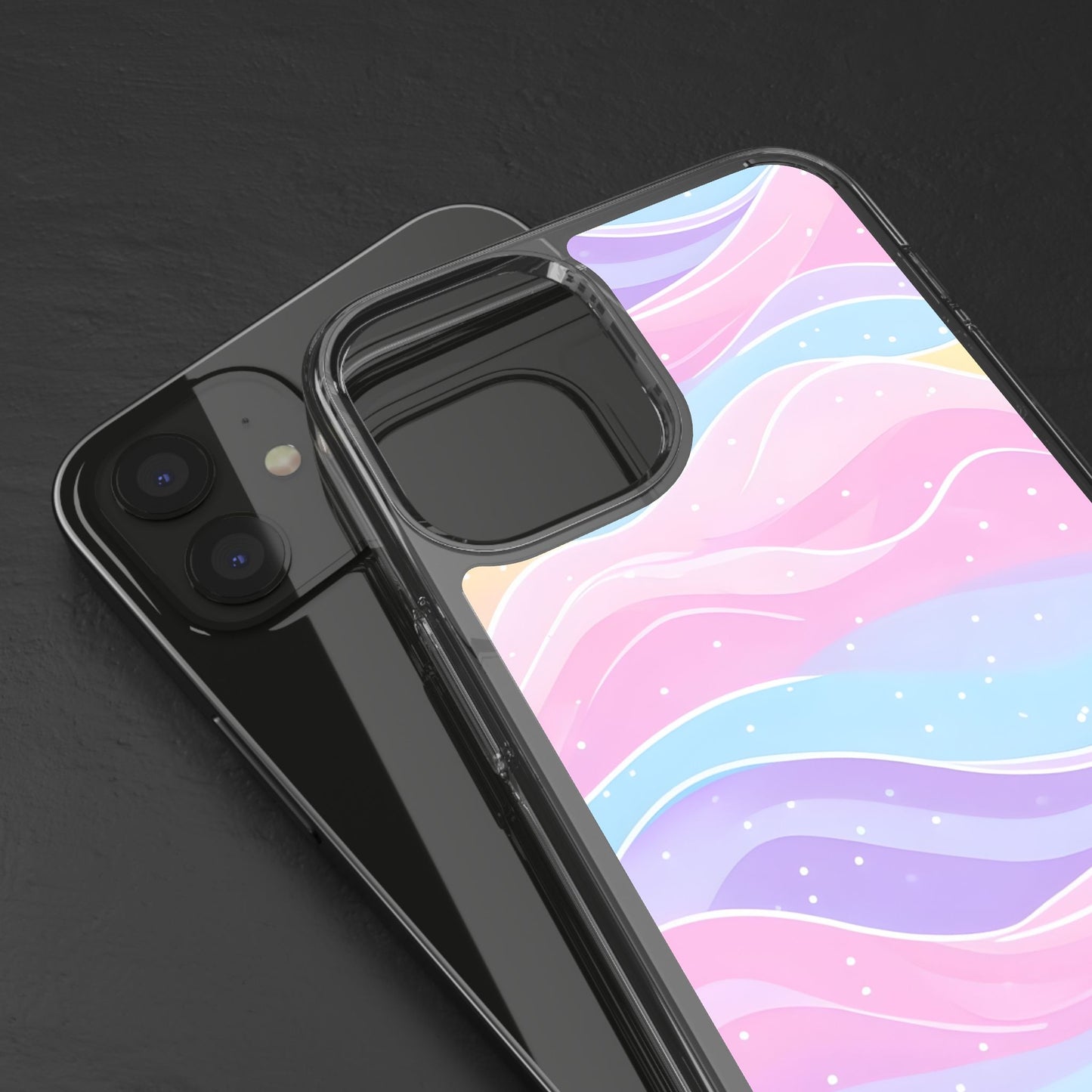 Pastel Wave Clear Phone Case - Stylish Protection for Your Device