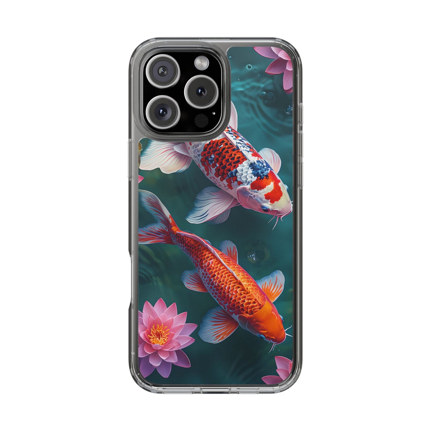 Koi Fish Clear Phone Case - Stylish Transparent Protector for Nature Lovers