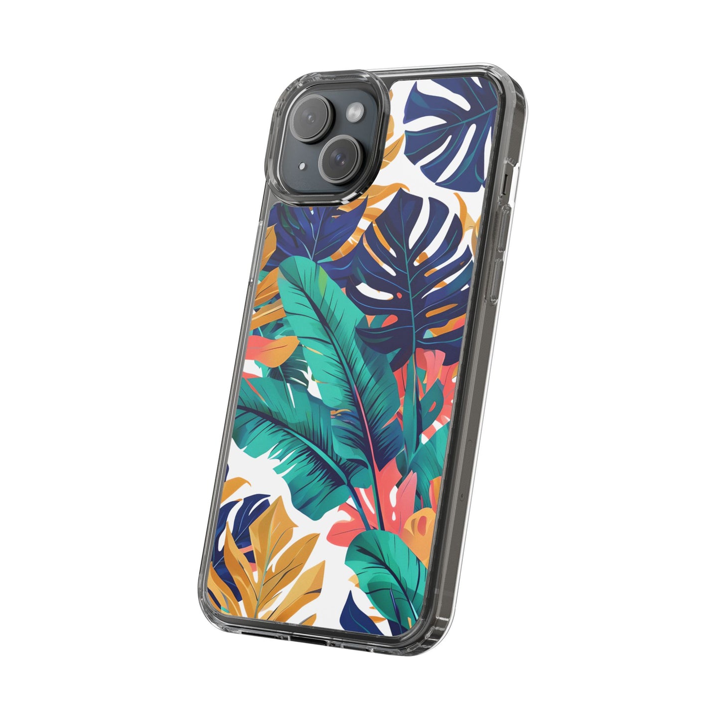 Tropical Leaf Clear Phone Case - Stylish & Protective for Nature Lovers
