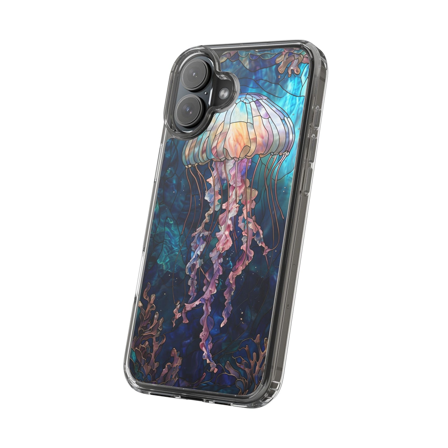 Ocean Jellyfish Clear Phone Case - Vibrant Marine Design for iPhone