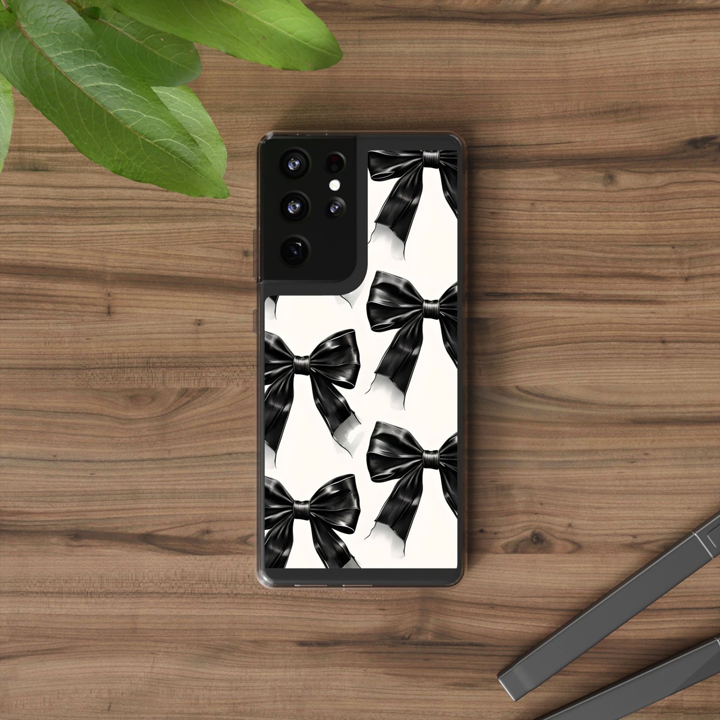 Elegant Bow Clear Phone Case - Stylish & Protective