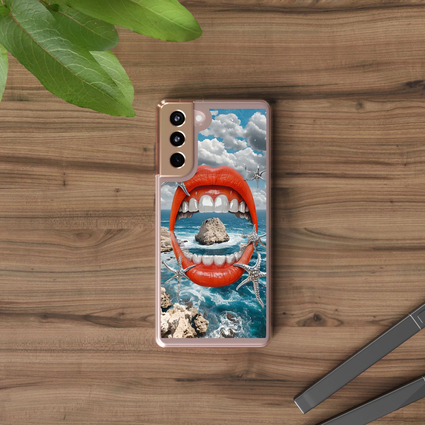 Ocean View Mouth Clear Phone Case - Beachy Vibe Design