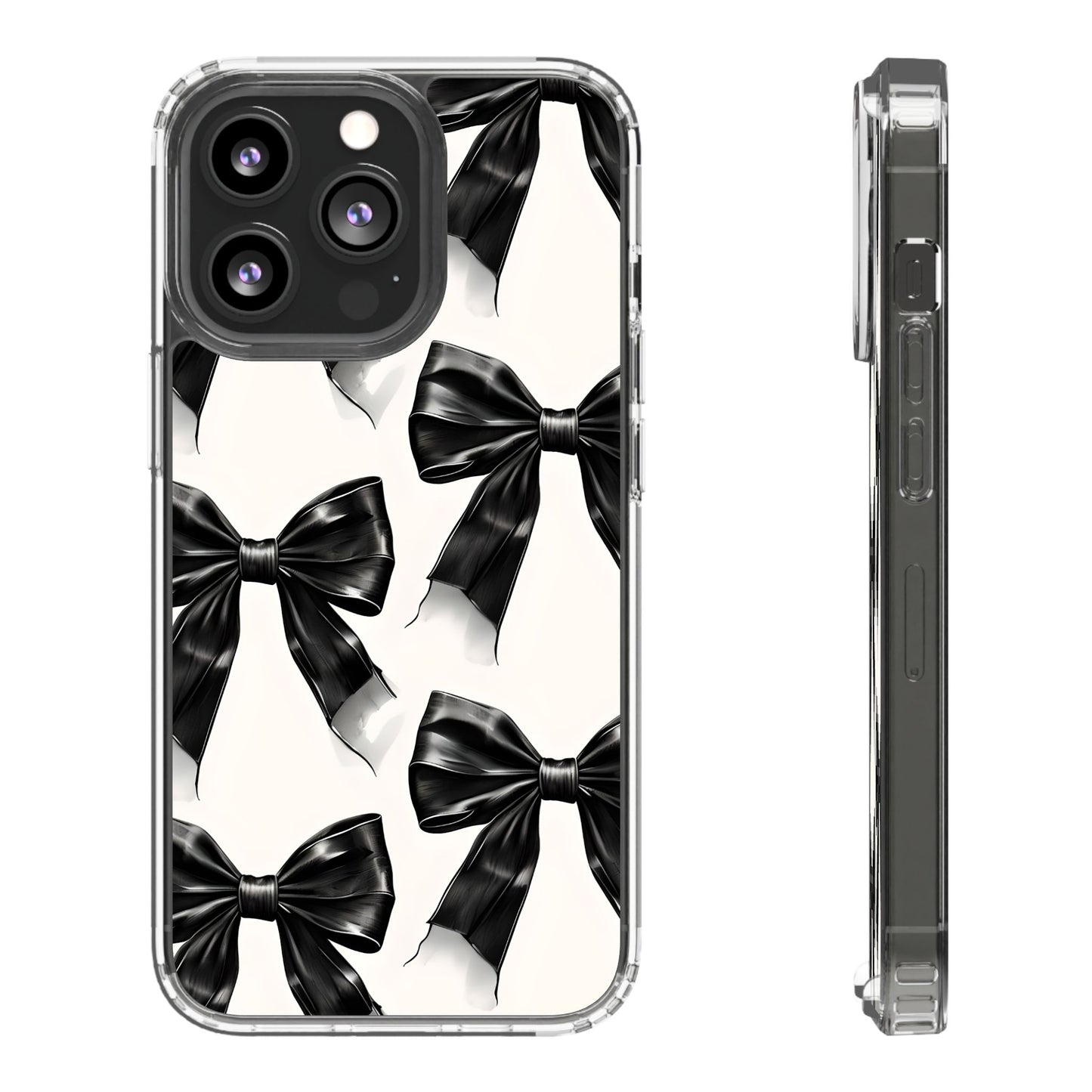 Elegant Bow Clear Phone Case - Stylish & Protective