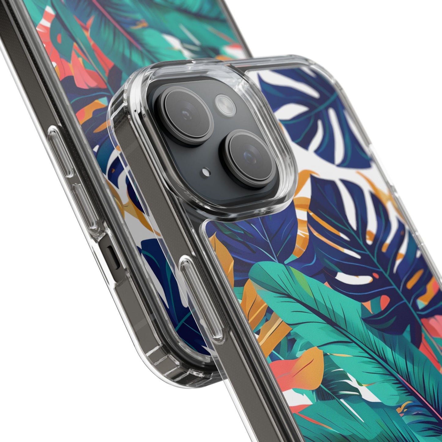 Tropical Leaf Clear Phone Case - Stylish & Protective for Nature Lovers