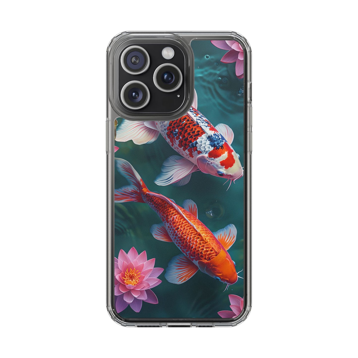 Koi Fish Clear Phone Case - Stylish Transparent Protector for Nature Lovers