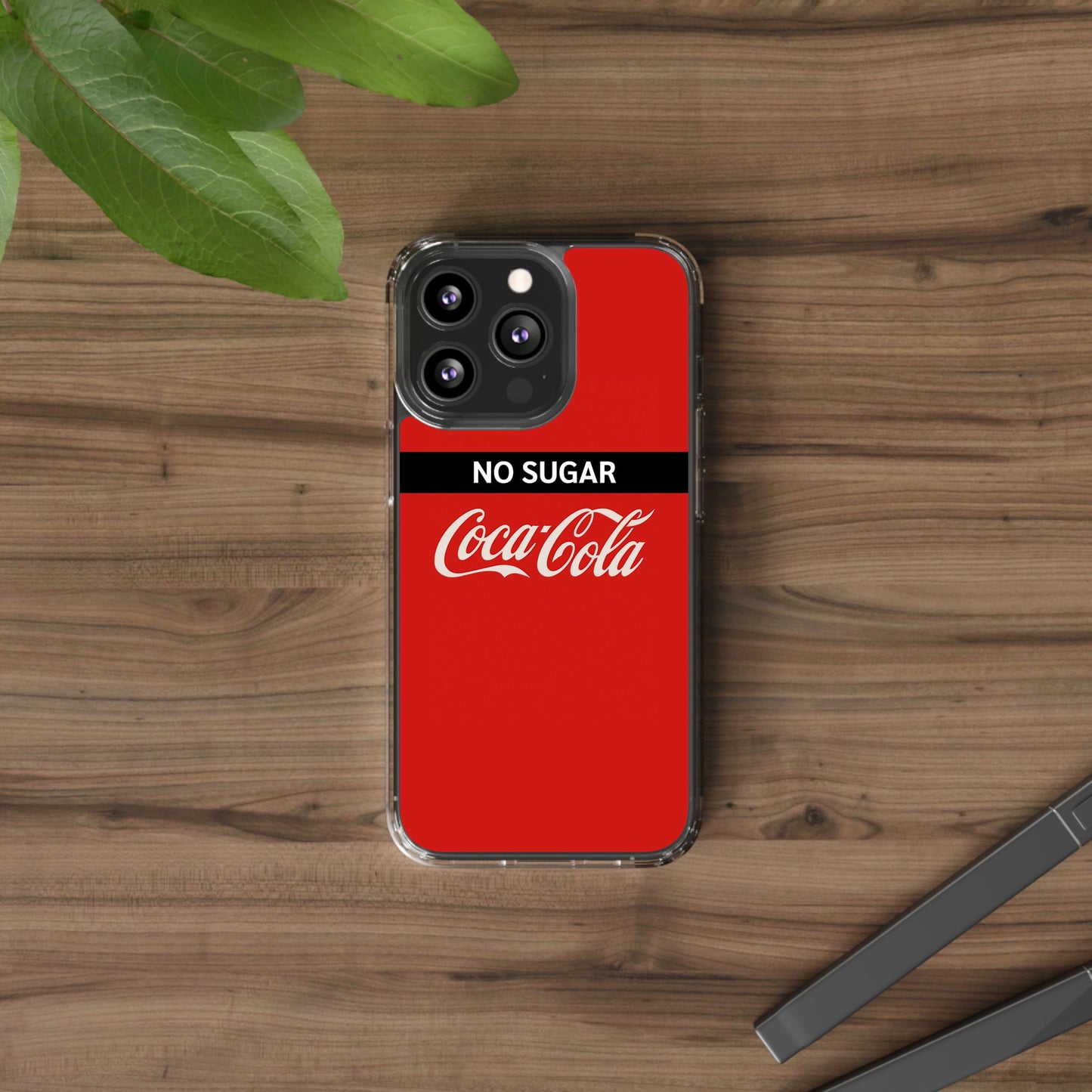 Coca-Cola No Sugar Clear Phone Case - Stylish and Trendy Accessory