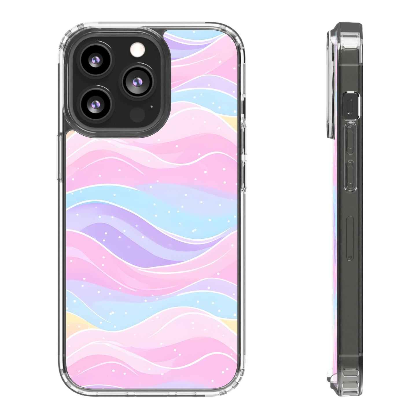 Pastel Wave Clear Phone Case - Stylish Protection for Your Device