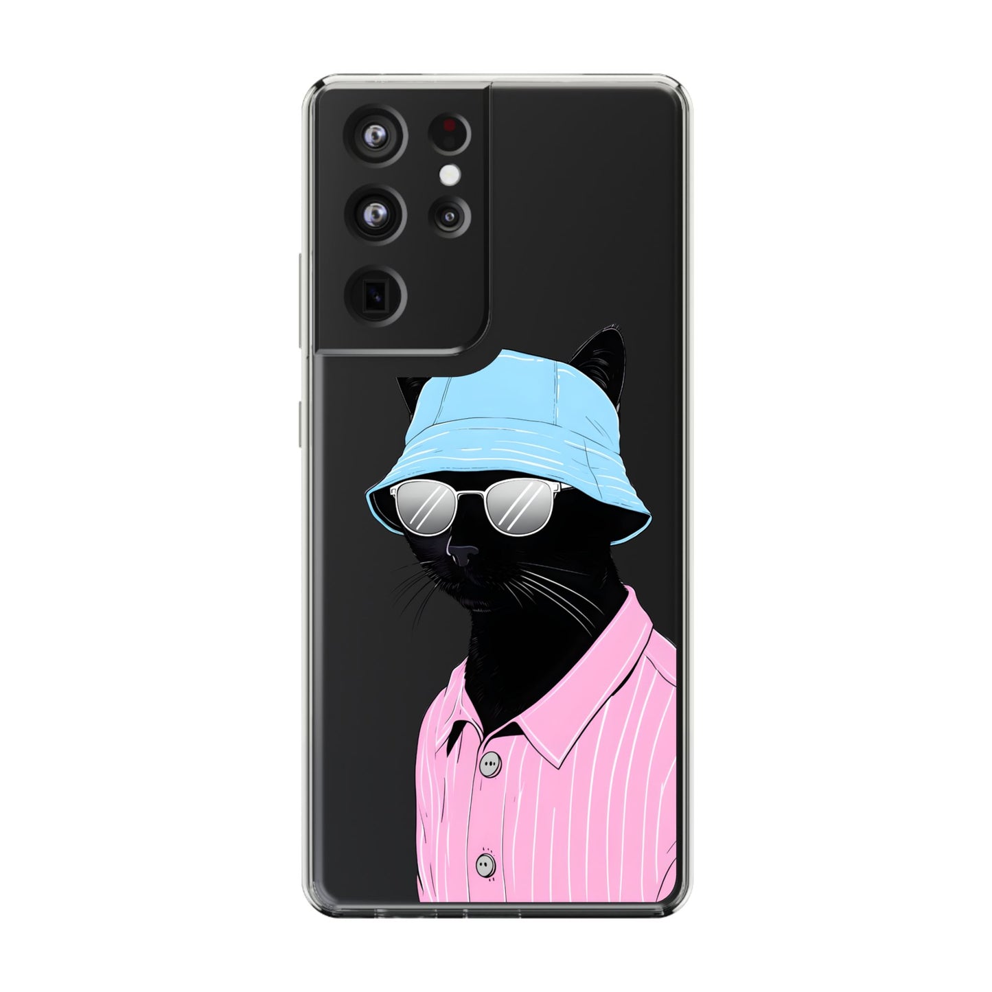 Cool Cat Phone Case with Sunglasses & Hat Design