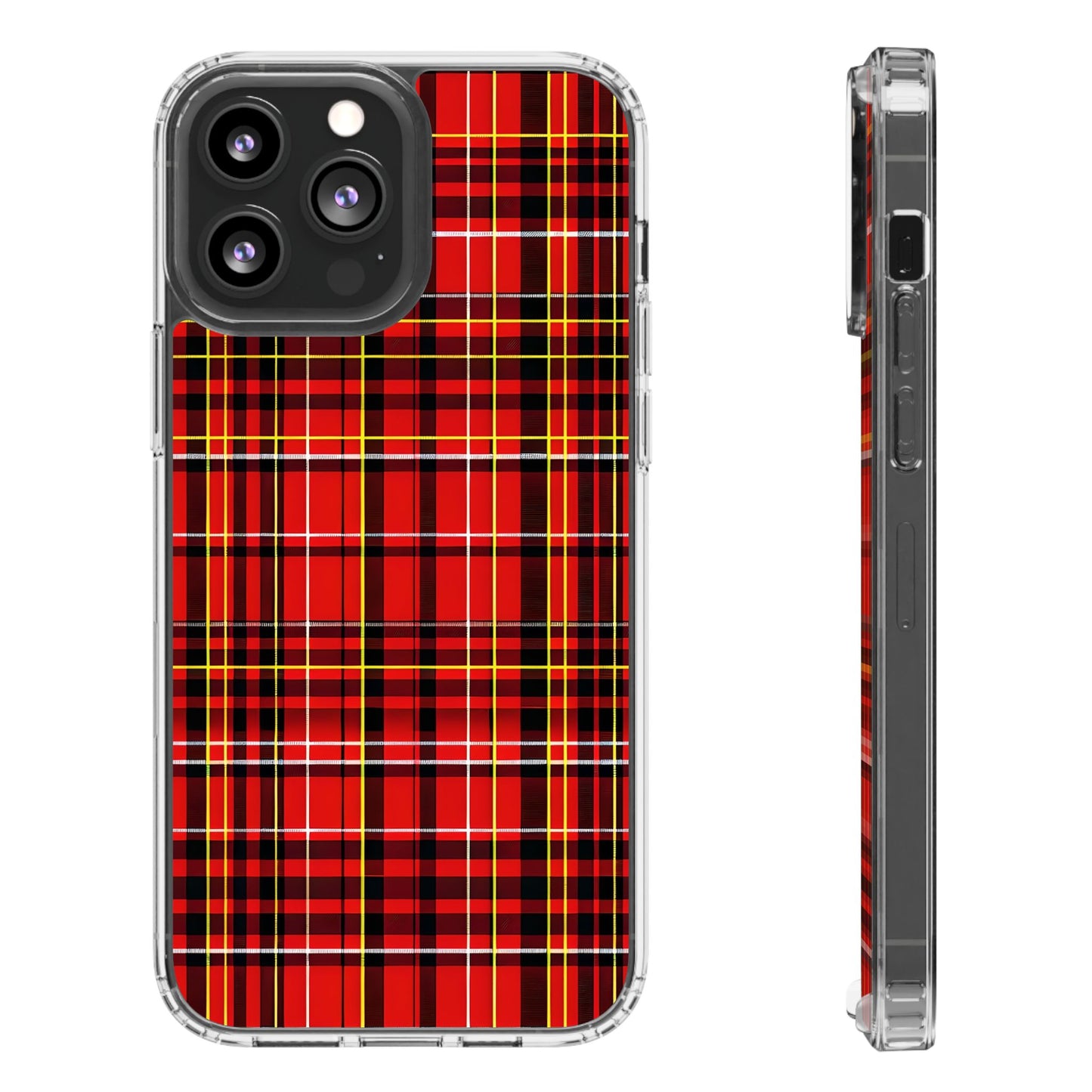 Plaid Clear Phone Case - Stylish and Durable Protective Cover