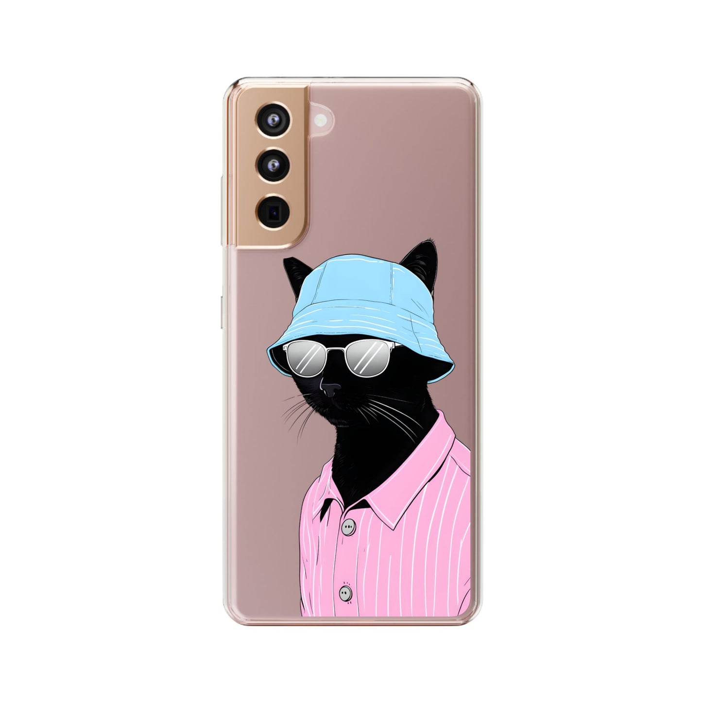 Cool Cat Phone Case with Sunglasses & Hat Design
