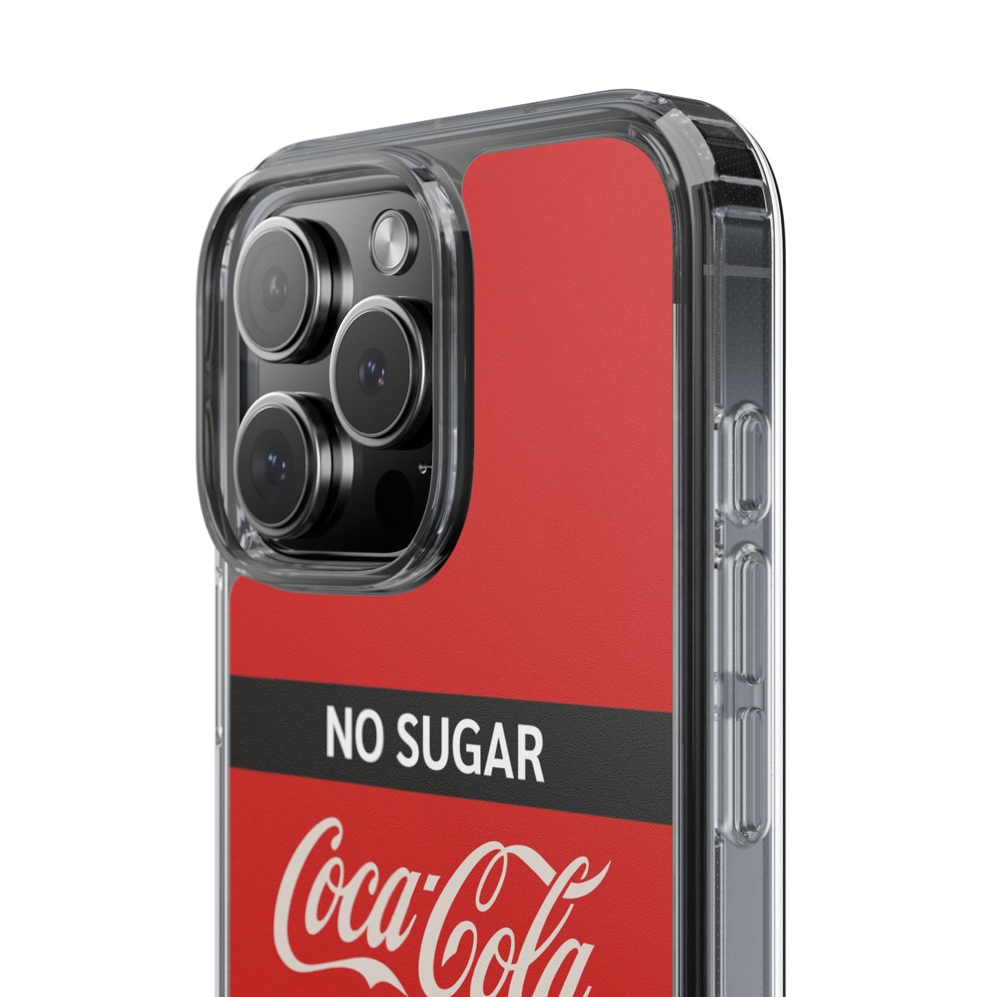 Coca-Cola No Sugar Clear Phone Case - Stylish and Trendy Accessory