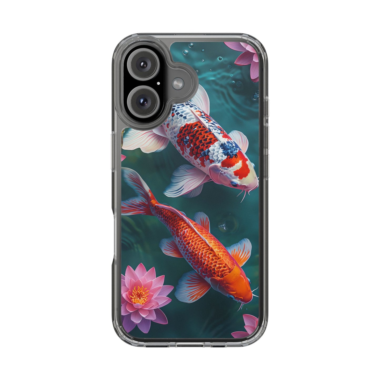 Koi Fish Clear Phone Case - Stylish Transparent Protector for Nature Lovers