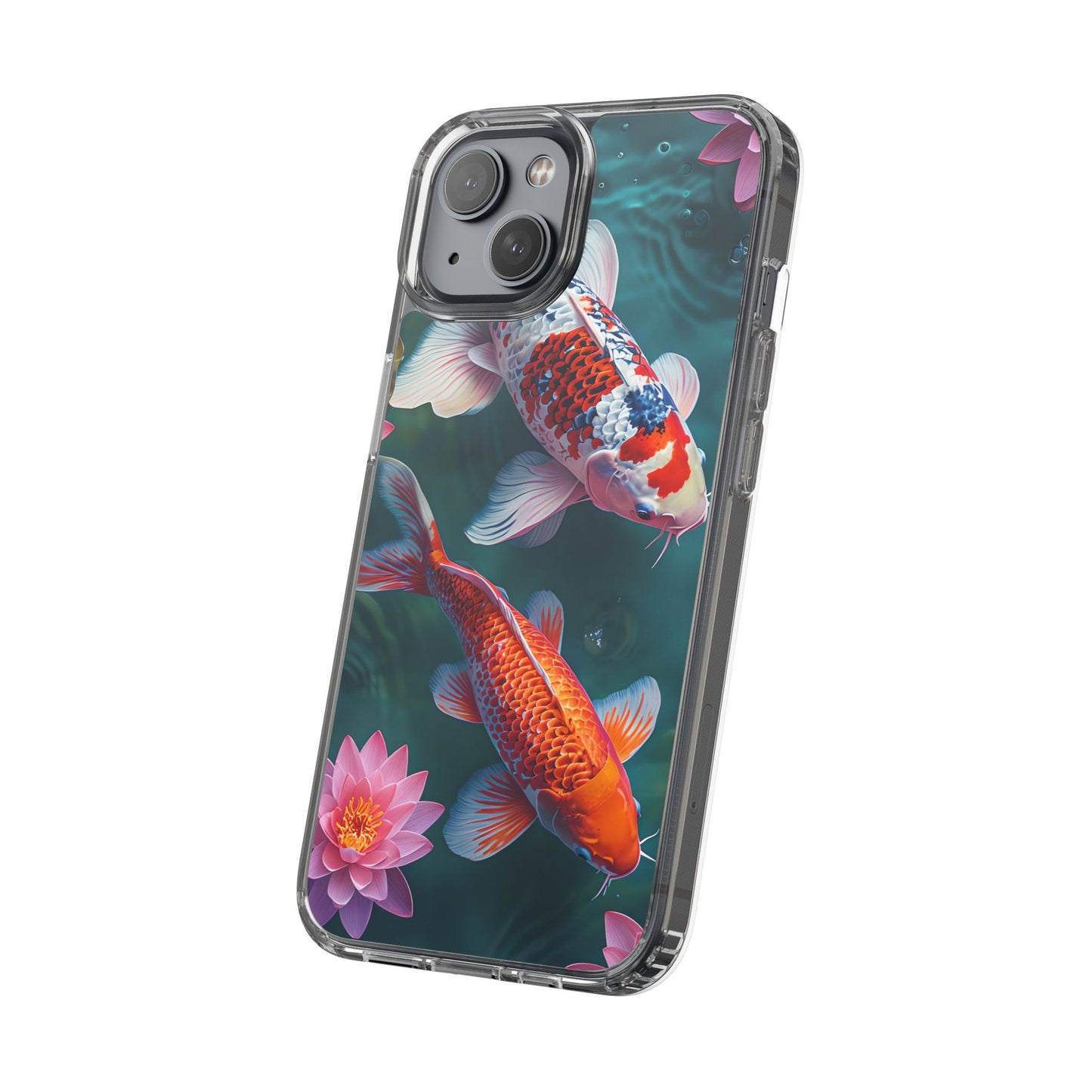 Koi Fish Clear Phone Case - Stylish Transparent Protector for Nature Lovers