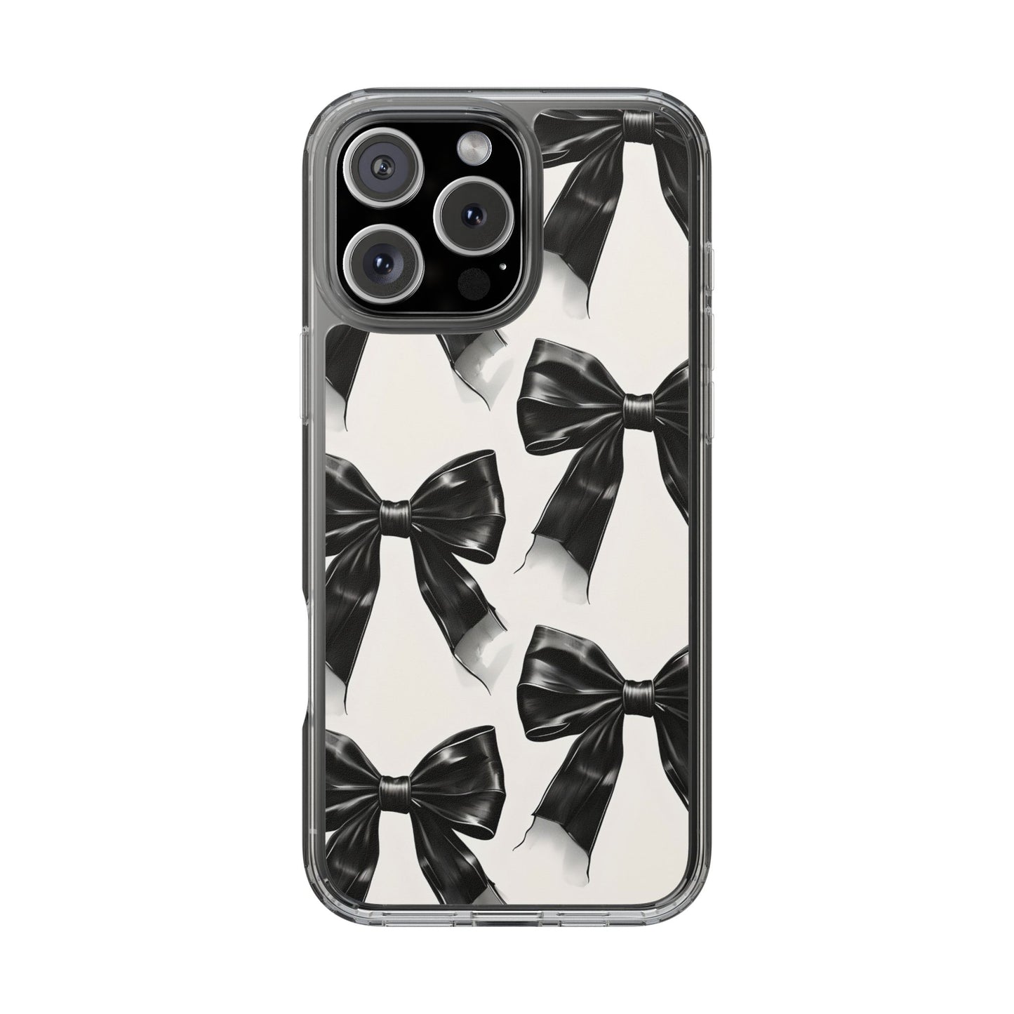 Elegant Bow Clear Phone Case - Stylish & Protective