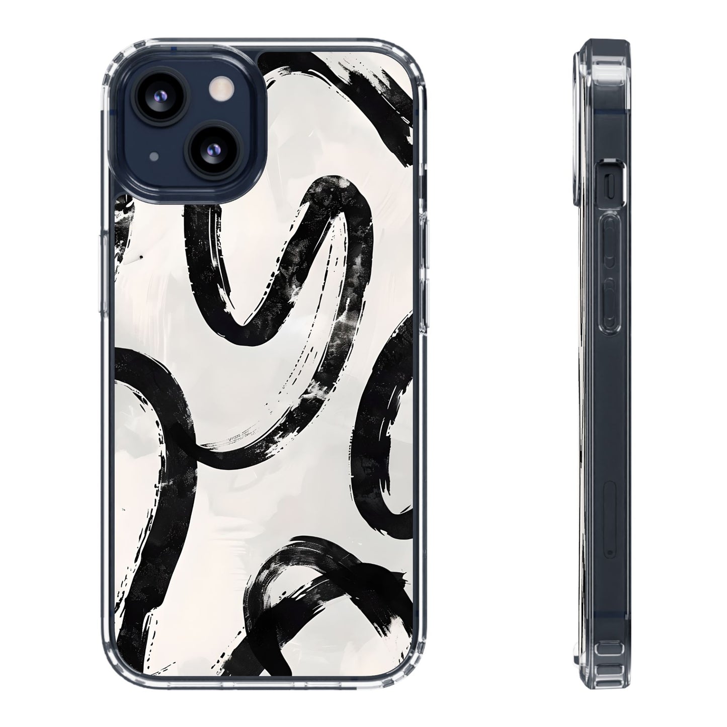 Modern Abstract Clear Phone Case, Trendy Cellphone Protector, Minimalist Style, Gift for Him or Her, Unique Phone Cover