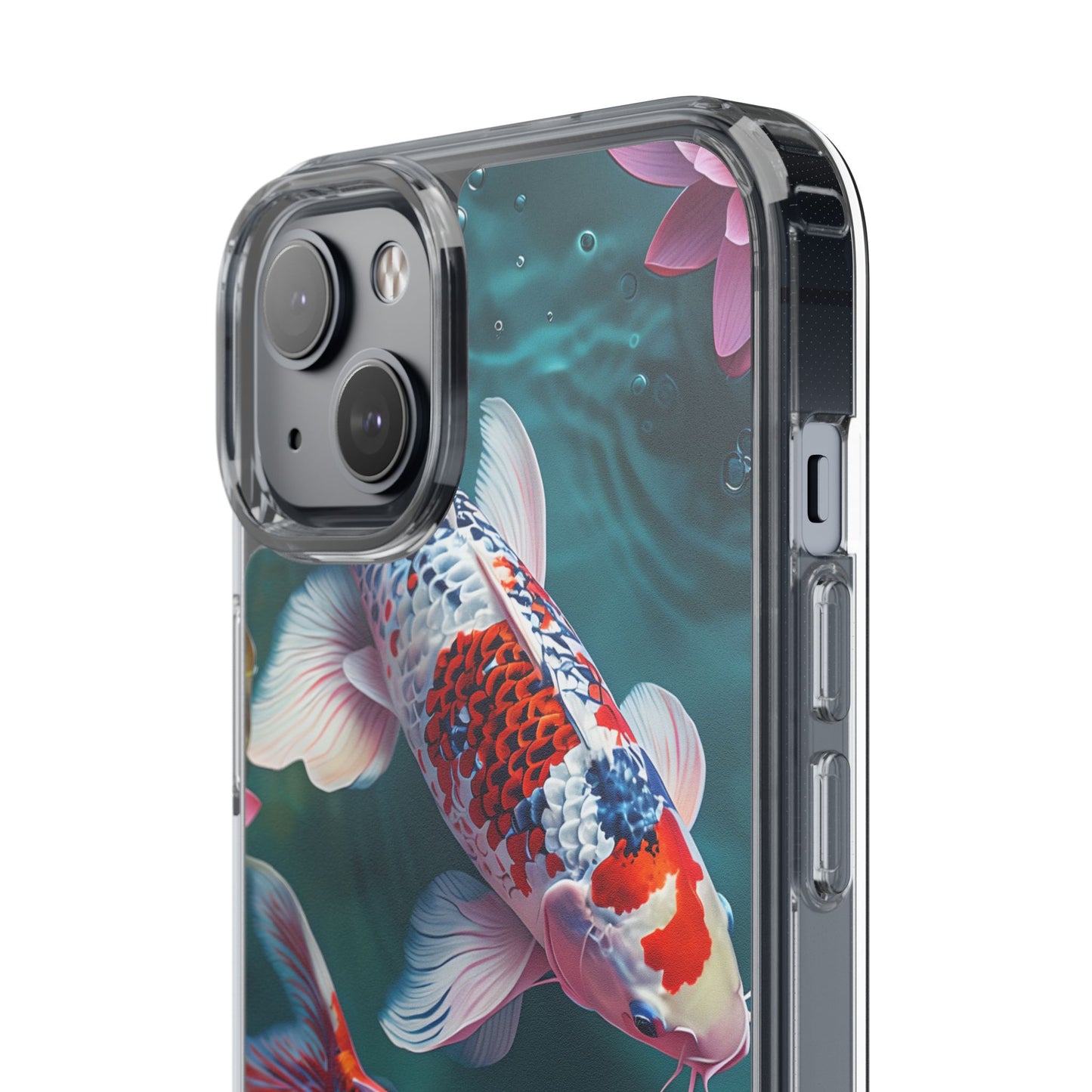 Koi Fish Clear Phone Case - Stylish Transparent Protector for Nature Lovers