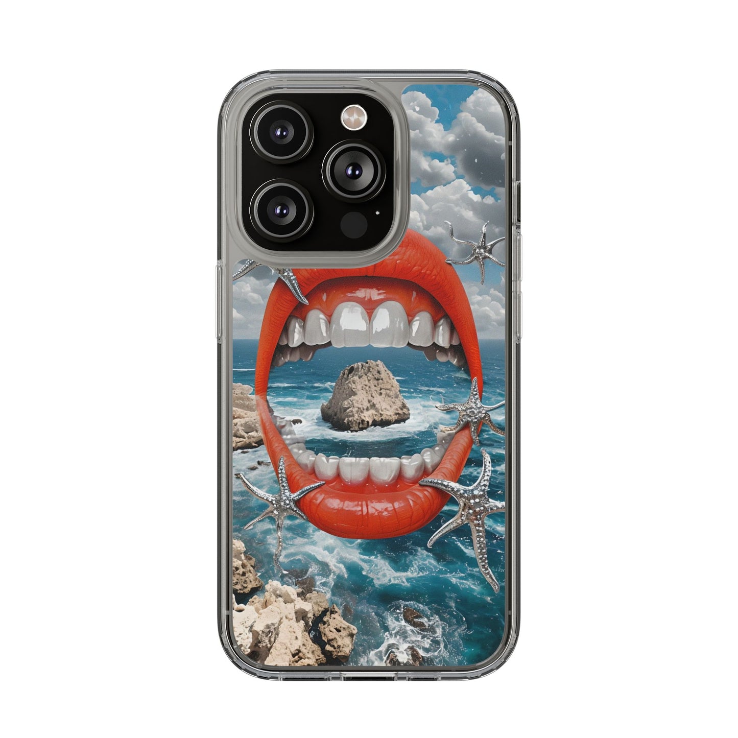Ocean View Mouth Clear Phone Case - Beachy Vibe Design