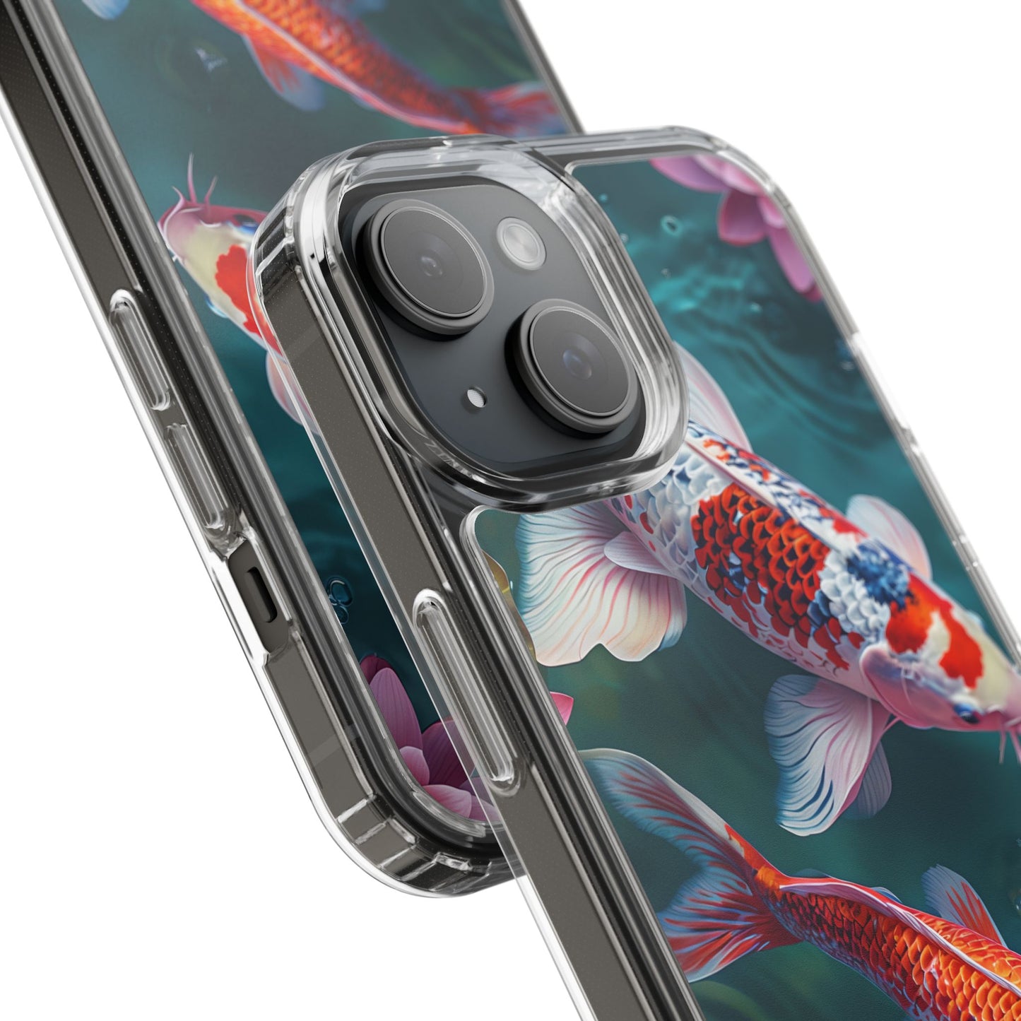 Koi Fish Clear Phone Case - Stylish Transparent Protector for Nature Lovers
