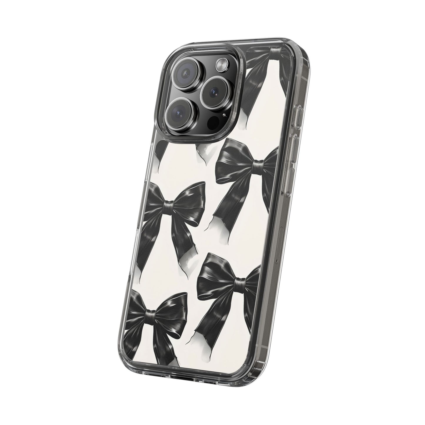 Elegant Bow Clear Phone Case - Stylish & Protective