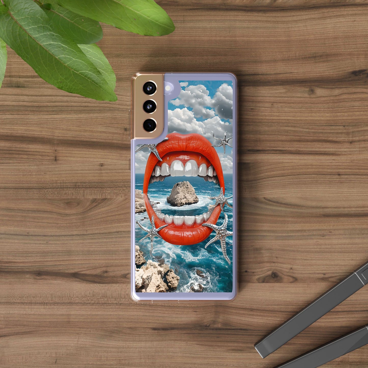 Ocean View Mouth Clear Phone Case - Beachy Vibe Design